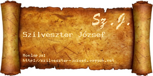Szilveszter József névjegykártya